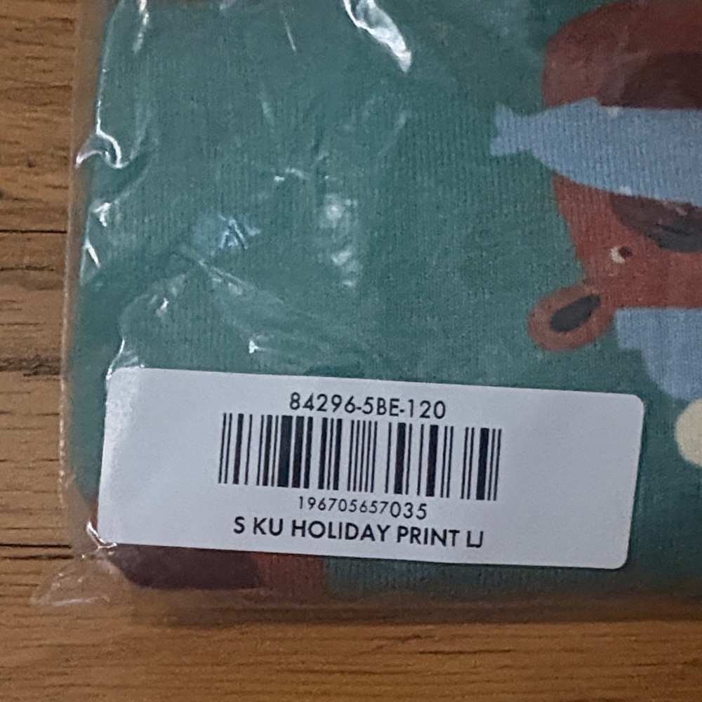*Hanna Andersson Green with Bear Pajama Set* organic* size 6-7 - Picture 4 of 6
